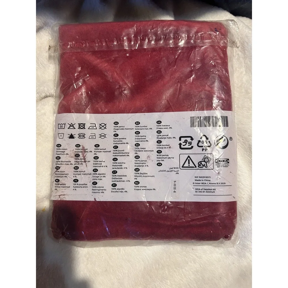 IKEA SANELA Red Velvet Cushion Cover 20x20 50x50 cm 004.473.07 New